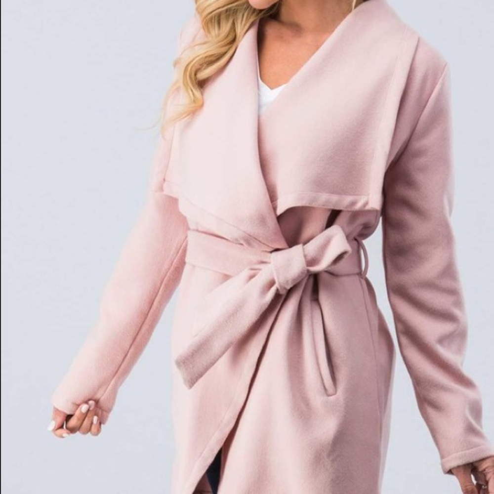 Drape Coat with Tie - Picture 6 of 8